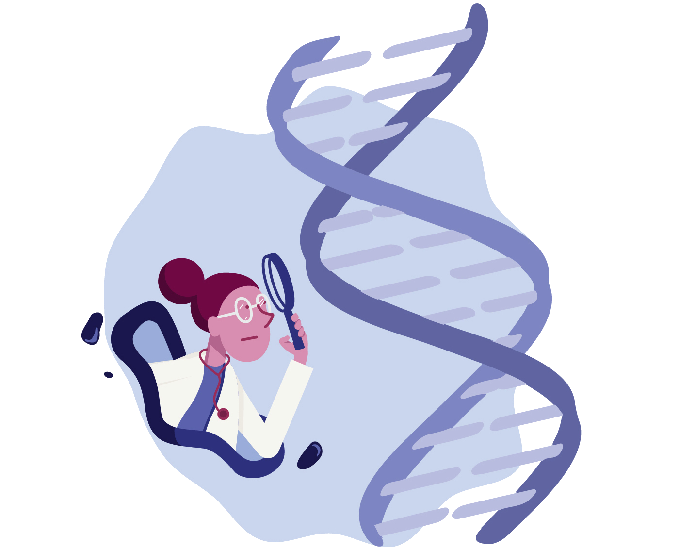 Scientist looking at a DNA strand